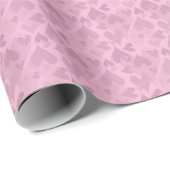 Schattig pastel roze hart patroon meisjesachtig cadeaupapier (Rol Hoek)