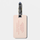 Schattig pastel roze hart patroon script monogram bagagelabel (Achterkant verticaal)