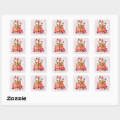 Schattig Pastel Vierkante Sticker (Vel)