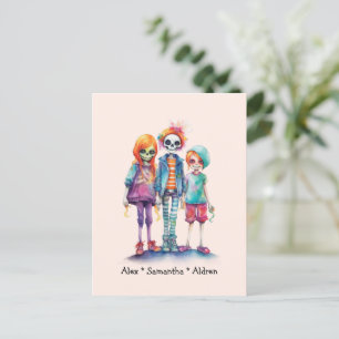 Schattig Pastel Zombie Trio - Schattige Halloween Briefkaart