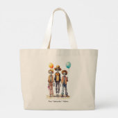 Schattig Pastel Zombie Trio - Schattige Halloween  Grote Tote Bag (Achterkant)