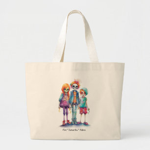 Schattig Pastel Zombie Trio - Schattige Halloween Grote Tote Bag
