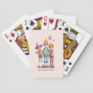 Schattig Pastel Zombie Trio - Schattige Halloween Pokerkaarten