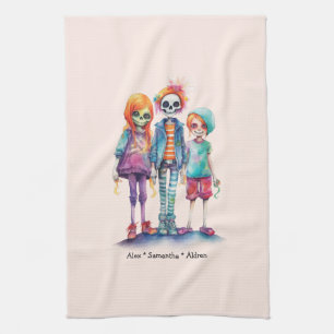 Schattig Pastel Zombie Trio - Schattige Halloween Theedoek