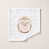 Schattig pastelpatroon Egel wit bruin Bad Handdoek (Wasdoekje)