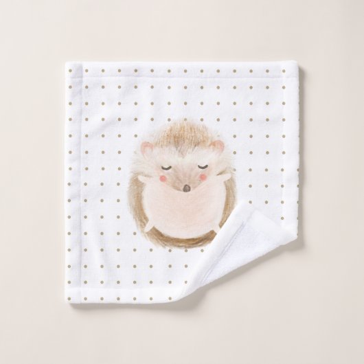 Schattig pastelpatroon Egel wit bruin Bad Handdoek (Wasdoekje)