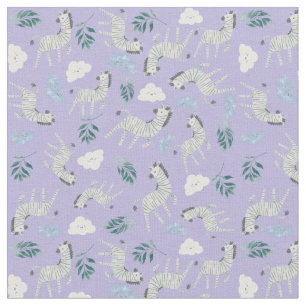 Schattig pastelpatroon safari wilde dieren paars stof
