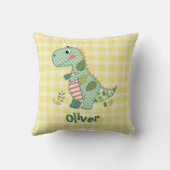 Schattig Patchwork Baby Dinosaur Kussen (Achterkant)
