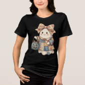 Schattig Patchwork Geest Coquette Halloween Bloem  Tri-Blend Shirt (Voorkant)