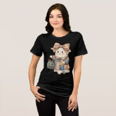 Schattig Patchwork Geest Coquette Halloween Bloem  Tri-Blend Shirt (Voorkant volledig)