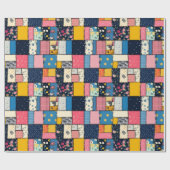 Schattig patchwork ontwerp, speels patroon cadeaupapier (Vlak)