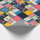 Schattig patchwork ontwerp, speels patroon cadeaupapier (Hoek)