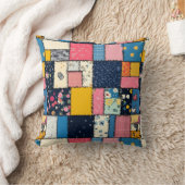 Schattig patchwork ontwerp, speels patroon kussen (Deken)