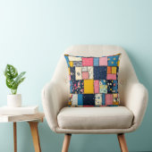 Schattig patchwork ontwerp, speels patroon kussen (Stoel)