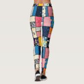 Schattig patchwork ontwerp, speels patroon leggings (Achterkant)
