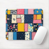 Schattig patchwork ontwerp, speels patroon muismat (Met muis)