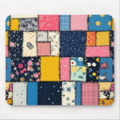 Schattig patchwork ontwerp, speels patroon muismat (Voorkant)