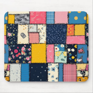 Schattig patchwork ontwerp, speels patroon muismat