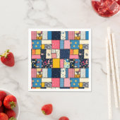 Schattig patchwork ontwerp, speels patroon servet (Insitu)