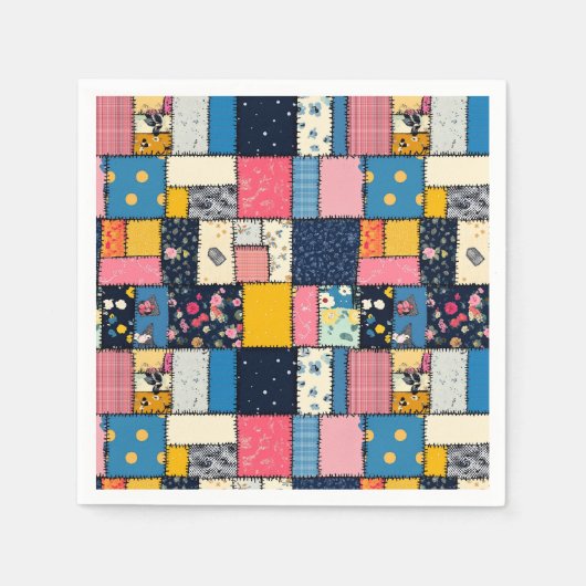 Schattig patchwork ontwerp, speels patroon servet (Voorkant)