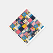 Schattig patchwork ontwerp, speels patroon servet (Hoek)