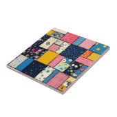 Schattig patchwork ontwerp, speels patroon tegeltje (Zijkant)