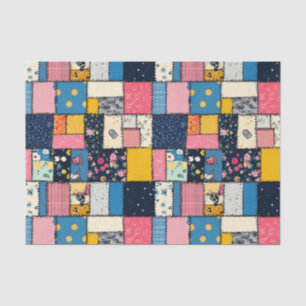 Schattig patchwork ontwerp, speels patroon tissuepapier