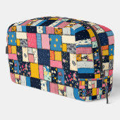 Schattig patchwork ontwerp, speels patroon toilettasje (Rechterhoek)