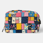 Schattig patchwork ontwerp, speels patroon toilettasje (Achterkant)