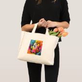 Schattig Patchwork Spook Kleurrijke Spat Kunst Mini Tote Bag (Voorkant (product))