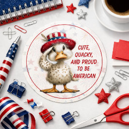 Schattig Patriottisch Eendje Saluut 4 juli Ontwerp Ronde Sticker
