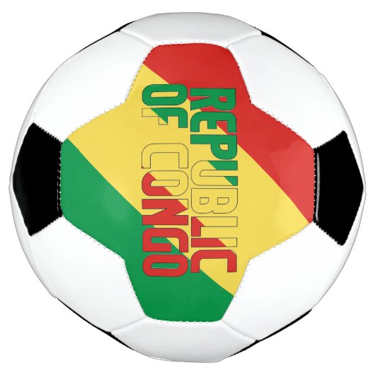 Schattig patriottisch gebied Congo-Vlag Voetbal (Gedraaid)