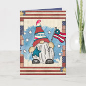 schattig patriottisch gnome voeg tekst toe kaart (Voorkant)