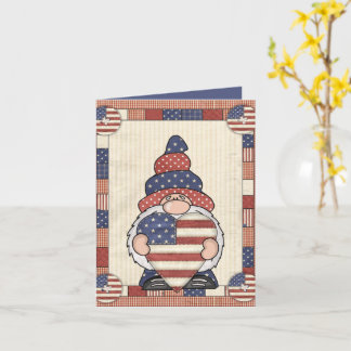 schattig patriottisch gnome voeg tekst toe kaart