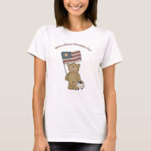 Schattig Patriottisch Land Teddy Bear en Lamb T-S