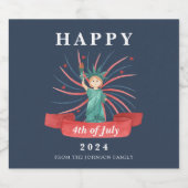 Schattig Patriottisch Rood Wit En Blauw 4 Juli Bier Etiket (Enkel label)