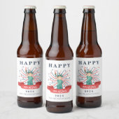 Schattig Patriottisch Rood Wit En Blauw 4 Juli Bier Etiket (Flessen)
