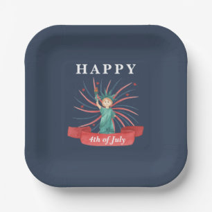 Schattig Patriottisch Rood Wit En Blauw 4 Juli Papieren Bordje