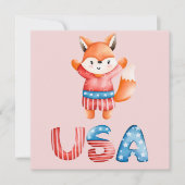Schattig Patriottische Fox Flat Wenskaart (Voorkant)