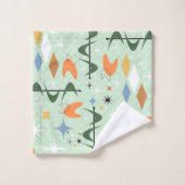Schattig patroon geometrische starburen fel groen bad handdoek (Wasdoekje)