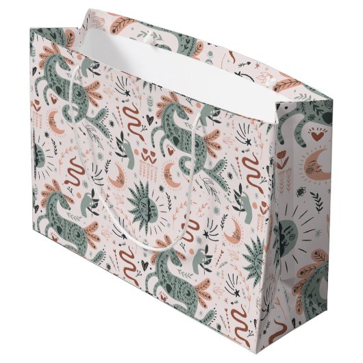  schattig patroon in roze voor meisje van de verja groot cadeauzakje (Achterkant Gekanteld)