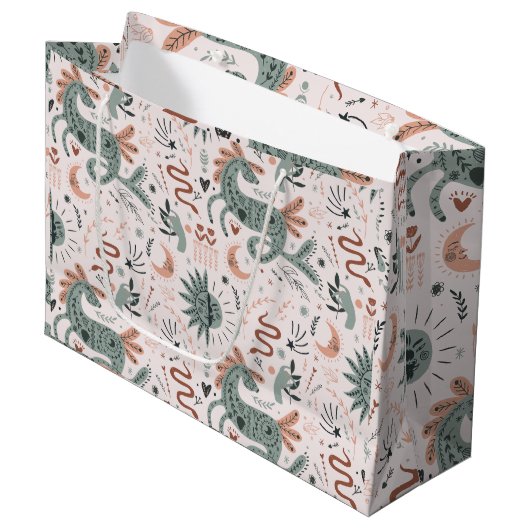  schattig patroon in roze voor meisje van de verja groot cadeauzakje (Voorkant Gekanteld)