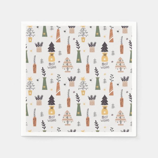 Schattig patroon kerstboomillustratie schattig servet (Voorkant)