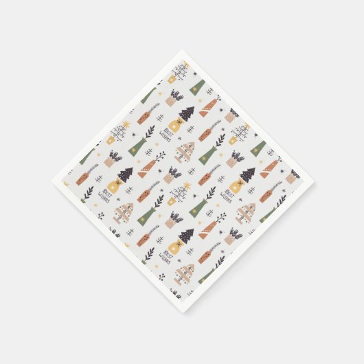 Schattig patroon kerstboomillustratie schattig servet (Hoek)