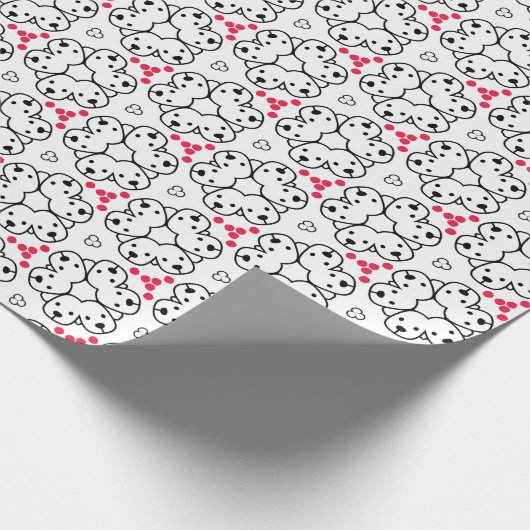Schattig patroon met hondenthema cadeaupapier (Hoek)