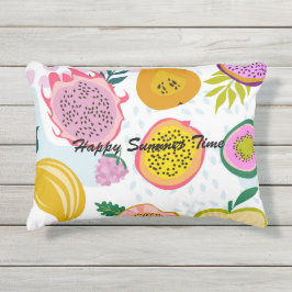 Schattig patroon van fruit en tekstscript schattig buitenkussen