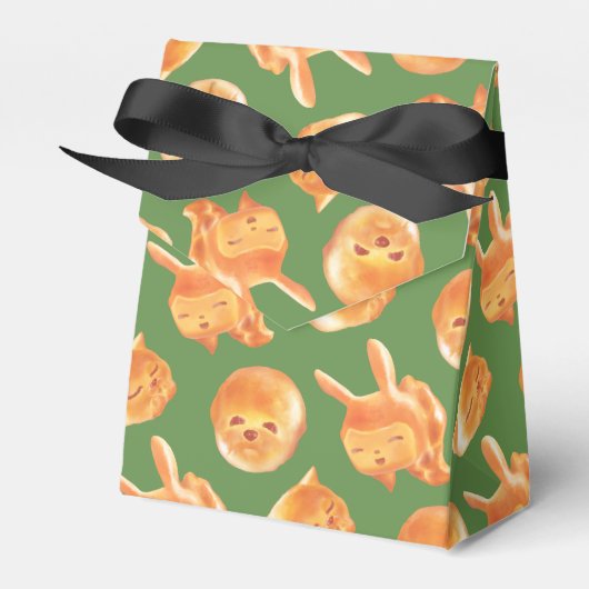 Schattig patroon van gebroken brood bedankdoosjes (Voorkant Zijde)