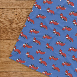 Schattig patroon van rode vossen in het blauw voor fleece deken