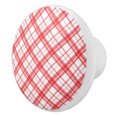 Schattig patroon van tartan-gipsplaat, roze en wit keramische knop (Rechts)