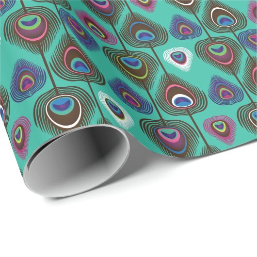 schattig pekelvederpatroon cadeaupapier (Rol Hoek)